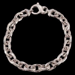 Sterling Italy Contemporary Twisted Oval Link Bracelet
